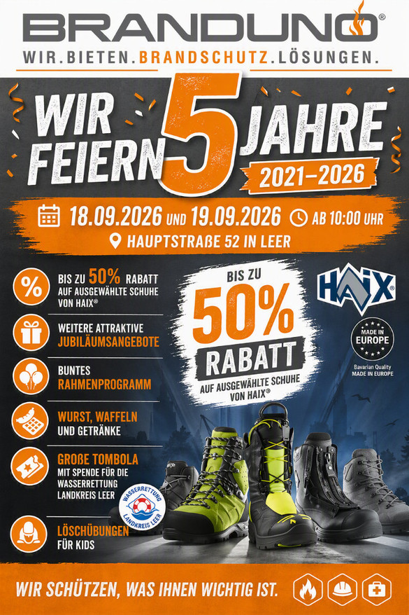 BRANDUNO in Leer wird 5 Jahre alt